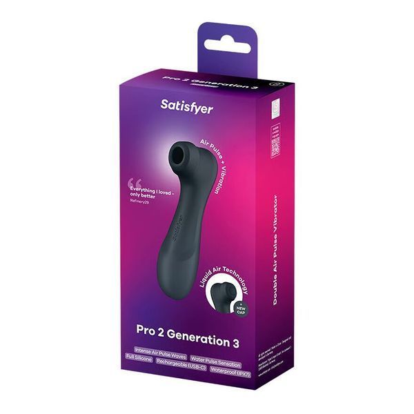 Вакуумный клиторальный стимулятор Satisfyer Pro 2 Generation 3 with Liquid Air Dark Grey SO8402 фото