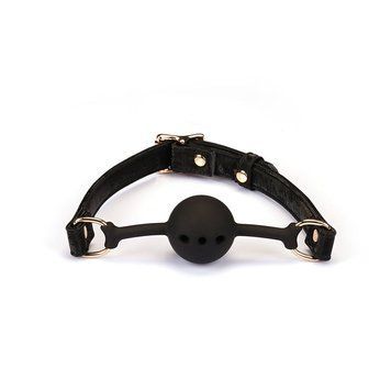Повітропроникний кляп Liebe Seele Boudoir Amor Ball Gag Black, силіконова кулька, діаметр 4,3 см SX1667 фото