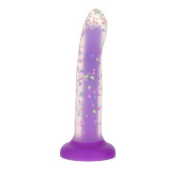 Светящийся в темноте фаллоимитатор ADDICTION Rave 8&Prime; Glow in the Dark Dildo Purple Confetti , 20,3 см SX1301 фото