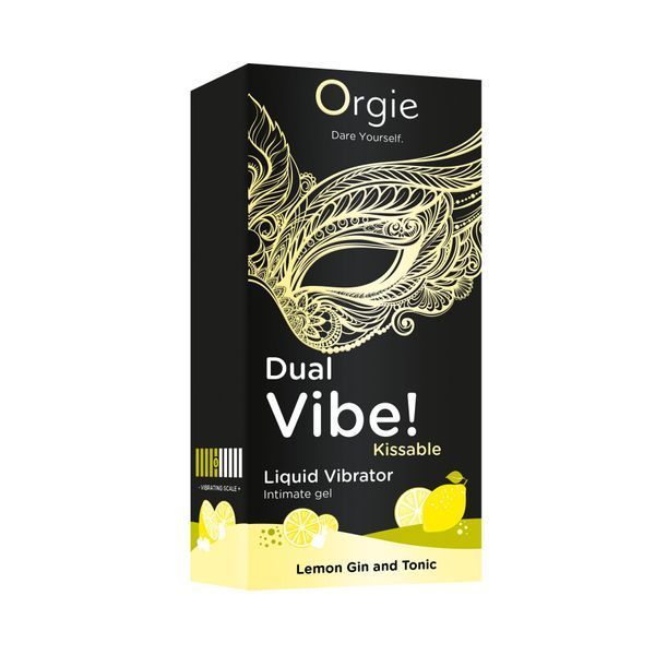 Рідкий вібратор Orgie Dual Vibe! Lemon Gin And Tonic Kissable Liquid Vibrator, 15 мл SX1490 фото