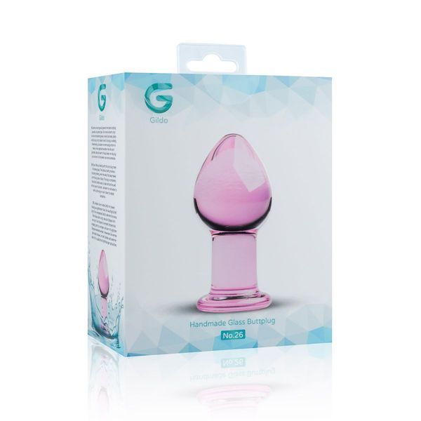 Рожева анальна пробка зі скла Gildo Pink Glass Buttplug No. 27 SO4421 фото