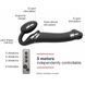 Безремінний страпон з вібрацією Strap-On-Me Vibrating Black M, діаметр 3,8см, пульт ДК, регульований SO3354 фото 5