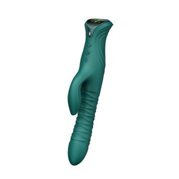Смарт пульсатор-кролик з вібрацією Zalo Mose 2 Turquoise Green, підігрів до 42 &deg;C, кристал Swarovski SX2687 фото