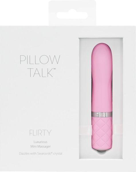 Розкішний вібратор PILLOW TALK - Flirty Pink з кристалом Swarovski, гнучка головка SO2725 фото