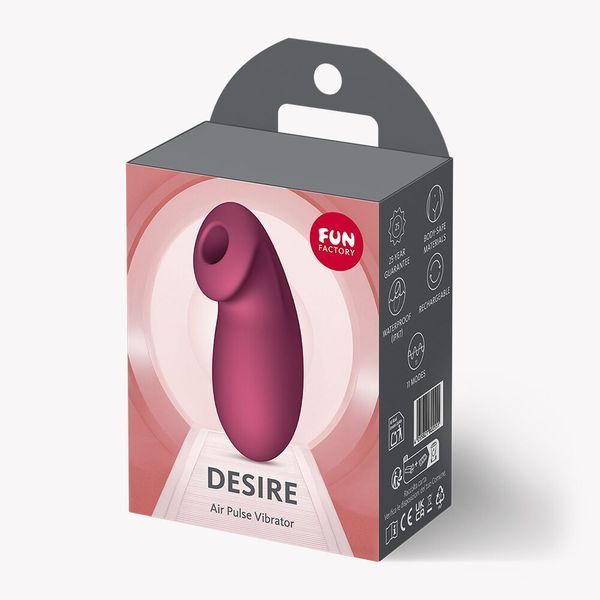 Вакуумный стимулятор Fun Factory Desire Wine Red, 11 режимов работы, перезаряжаемый SX3298 фото