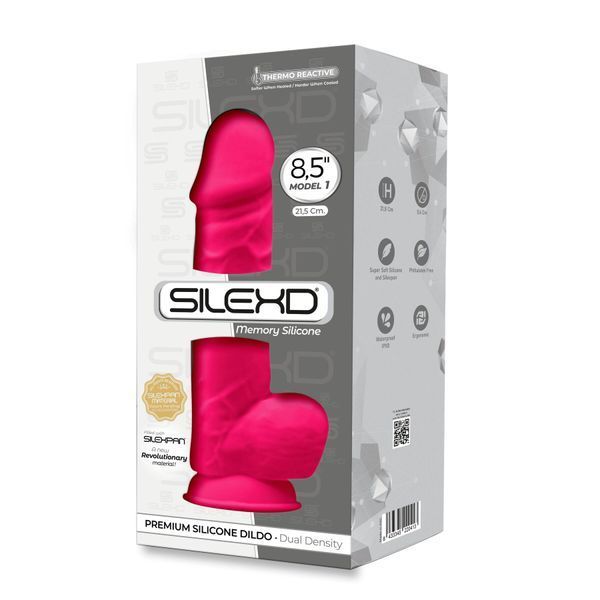 Фалоімітатор SilexD Norman Pink (MODEL 4 size 8.5in), двошаровий, силікон + Silexpan, діаметр 5 см SO9923 фото