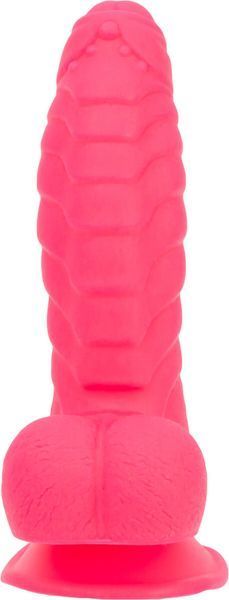 Ребристий фалоімітатор на присосці ADDICTION &mdash; Tom 7&Prime; Dildo With Balls &mdash; Pink, віброкуля в подарунок SO5585 фото
