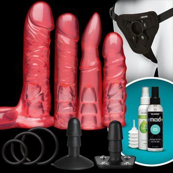 Набір для страпона Doc Johnson Vac-U-Lock Crystal Jellies Set, діаметр 3,8см, 2&times;4,5см, 5,1 см SO1989 фото