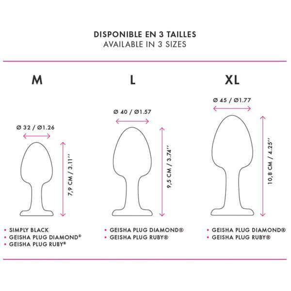 Анальна пробка Dorcel Geisha Plug Diamond M з кулькою всередині, створює вібрації, макс. діам. 3,2см MD1229 фото